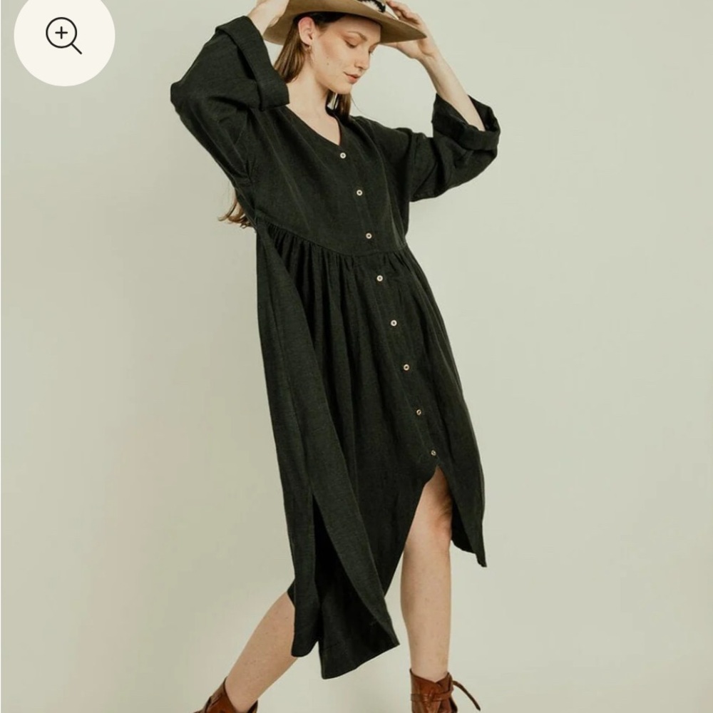 Black 1924us Elle May Watson Button-Down Dress